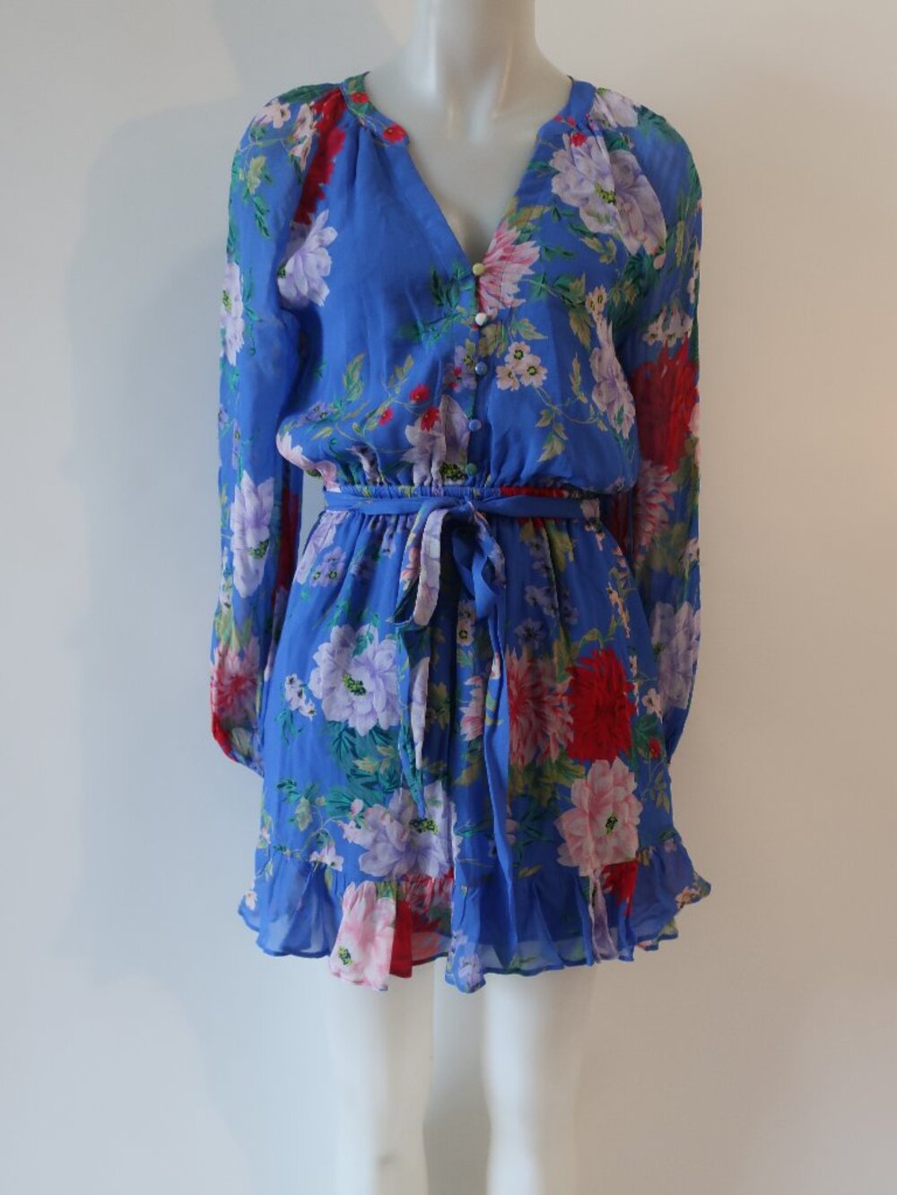 Womens Yumi Kim Blue-Multi Floral Long Sleeve Dress 2